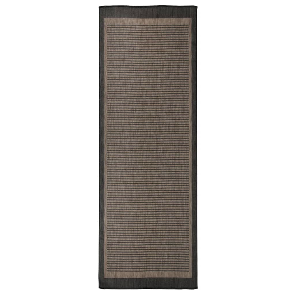 Outdoor Flatweave Rug 80x250 cm Dark Brown