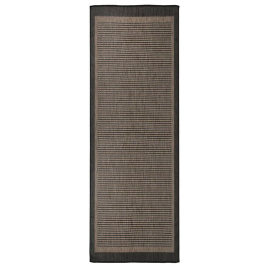 Outdoor Flatweave Rug 80x250 cm Dark Brown