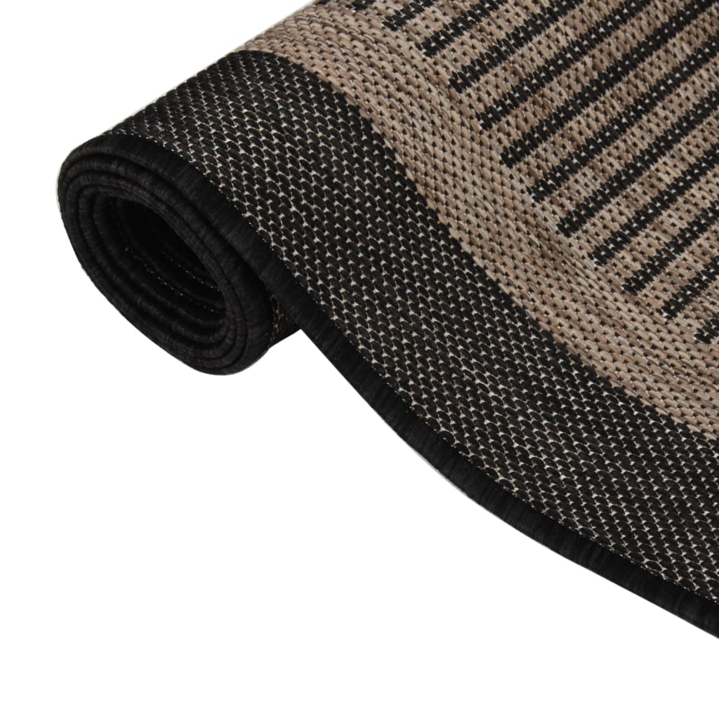 Outdoor Flatweave Rug 80x250 cm Dark Brown