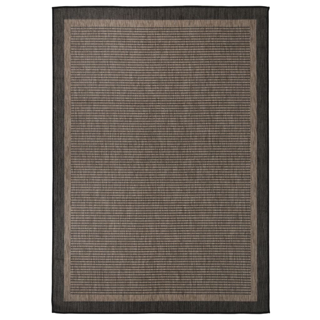 Outdoor Flatweave Rug 140x200 cm Dark Brown