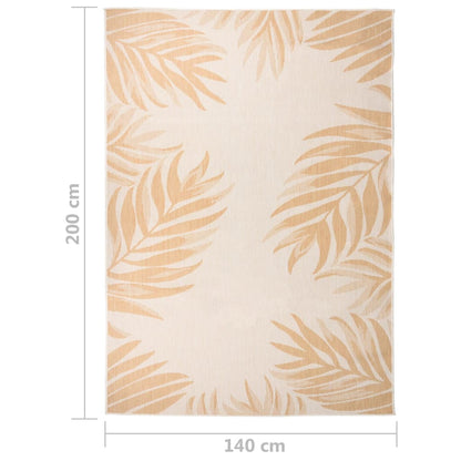 Outdoor Flatweave Rug 140x200 cm Leaf Pattern