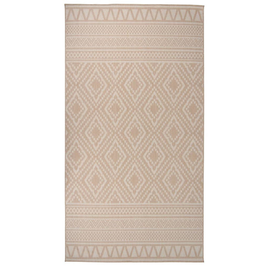 Outdoor Flatweave Rug 80x150 cm Brown Stripes