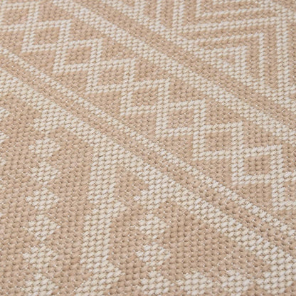 Outdoor Flatweave Rug 100x200 cm Brown Stripes