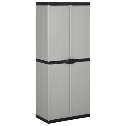 Garden Storage Cabinet with 3 Shelves Grey&Black 68x40x168 cm