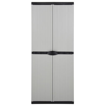 Garden Storage Cabinet with 3 Shelves Grey&Black 68x40x168 cm