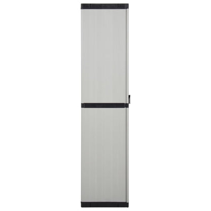 Garden Storage Cabinet with 3 Shelves Grey&Black 68x40x168 cm