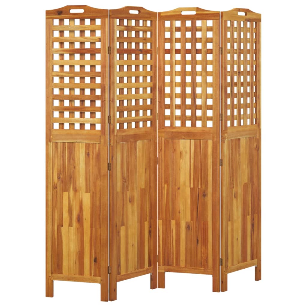 4-Panel Room Divider 162x2x180 cm Solid Wood Acacia