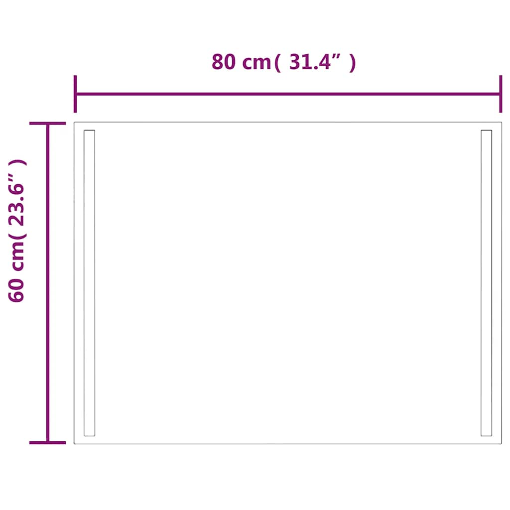 LED Bathroom Mirror 80x60 cm