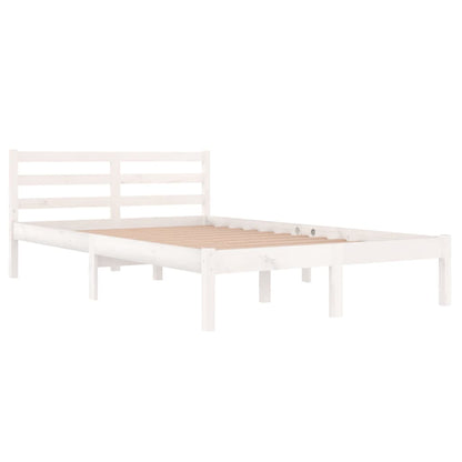 Bed Frame without Mattress Solid Wood Pine 120x200 cm White