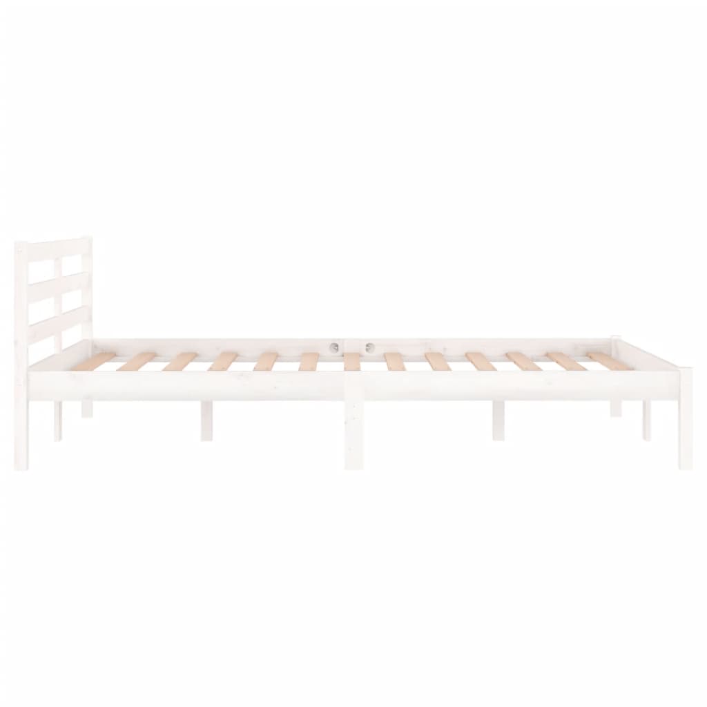 Bed Frame without Mattress Solid Wood Pine 120x200 cm White