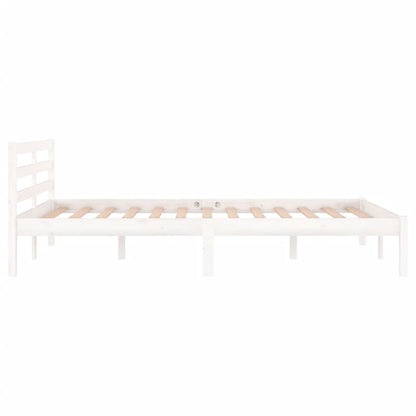 Bed Frame without Mattress Solid Wood Pine 120x200 cm White