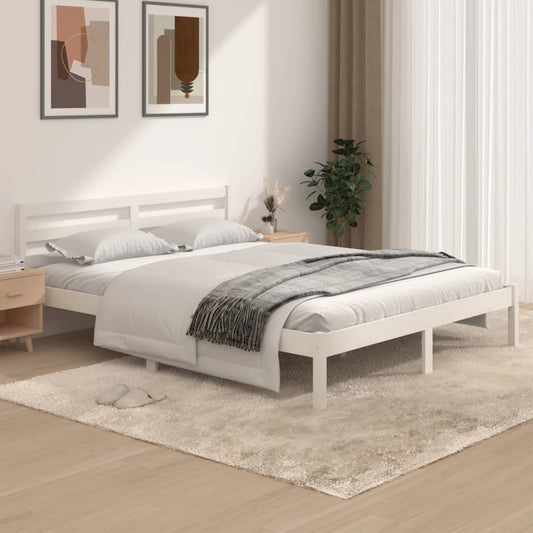 Bed Frame without Mattress 150x200cm White King Size