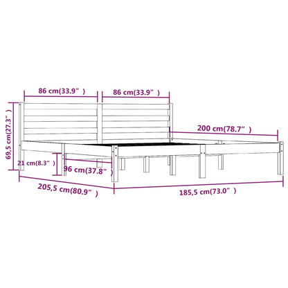 Bed Frame without Mattress 180x200 cm Super King Size