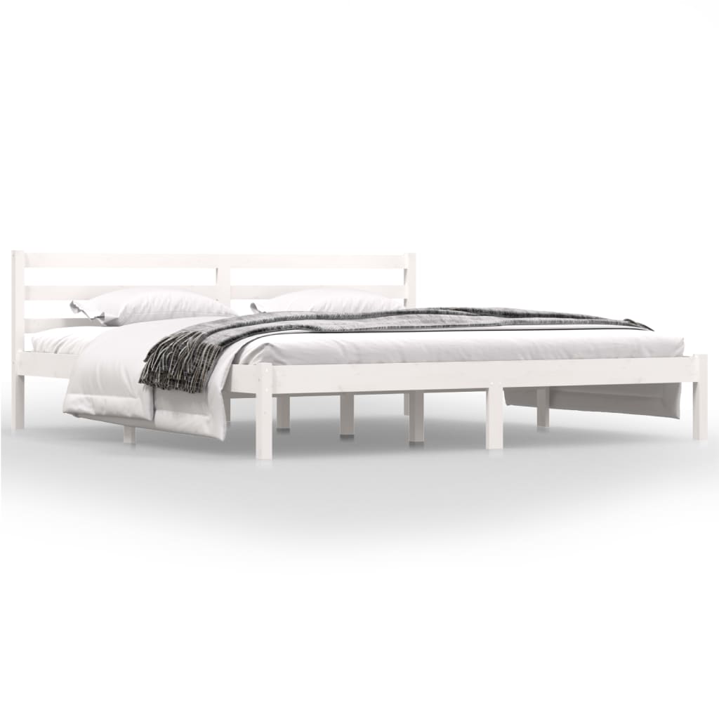 Bed Frame without Mattress 180x200cm White Super King Size