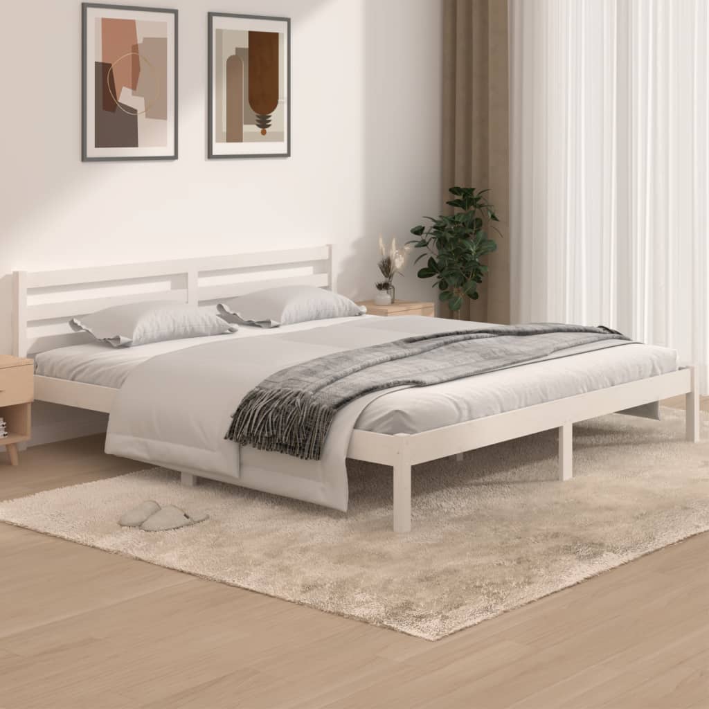 Bed Frame without Mattress 180x200cm White Super King Size