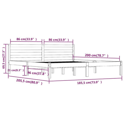 Bed Frame without Mattress 180x200cm Honey Brown Super King Size