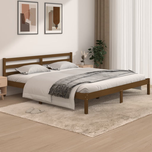 Bed Frame without Mattress 180x200cm Honey Brown Super King Size