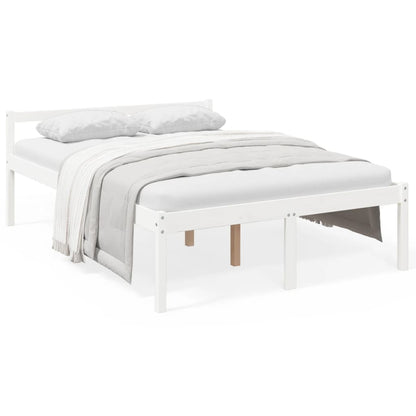 Bed Frame White 120x190 cm Small Double Solid Wood Pine