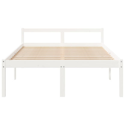 Bed Frame White 120x190 cm Small Double Solid Wood Pine