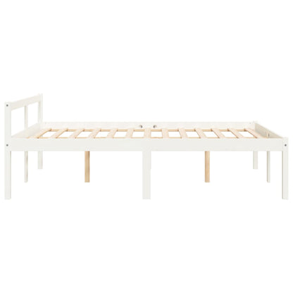 Bed Frame White 120x190 cm Small Double Solid Wood Pine