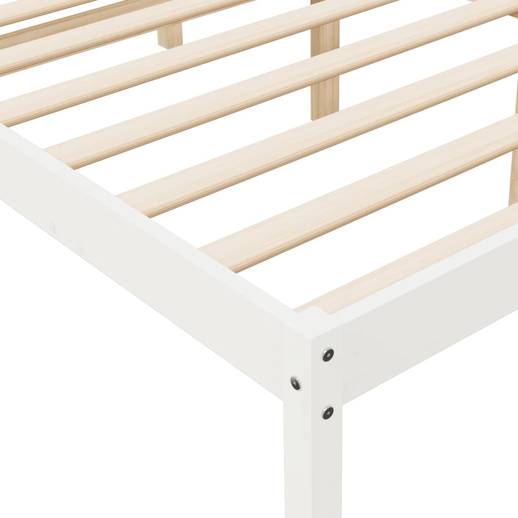 Bed Frame White 120x190 cm Small Double Solid Wood Pine