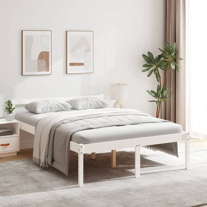 Bed Frame White 120x190 cm Small Double Solid Wood Pine