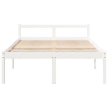 Bed Frame White 140x190 cm Solid Wood Pine