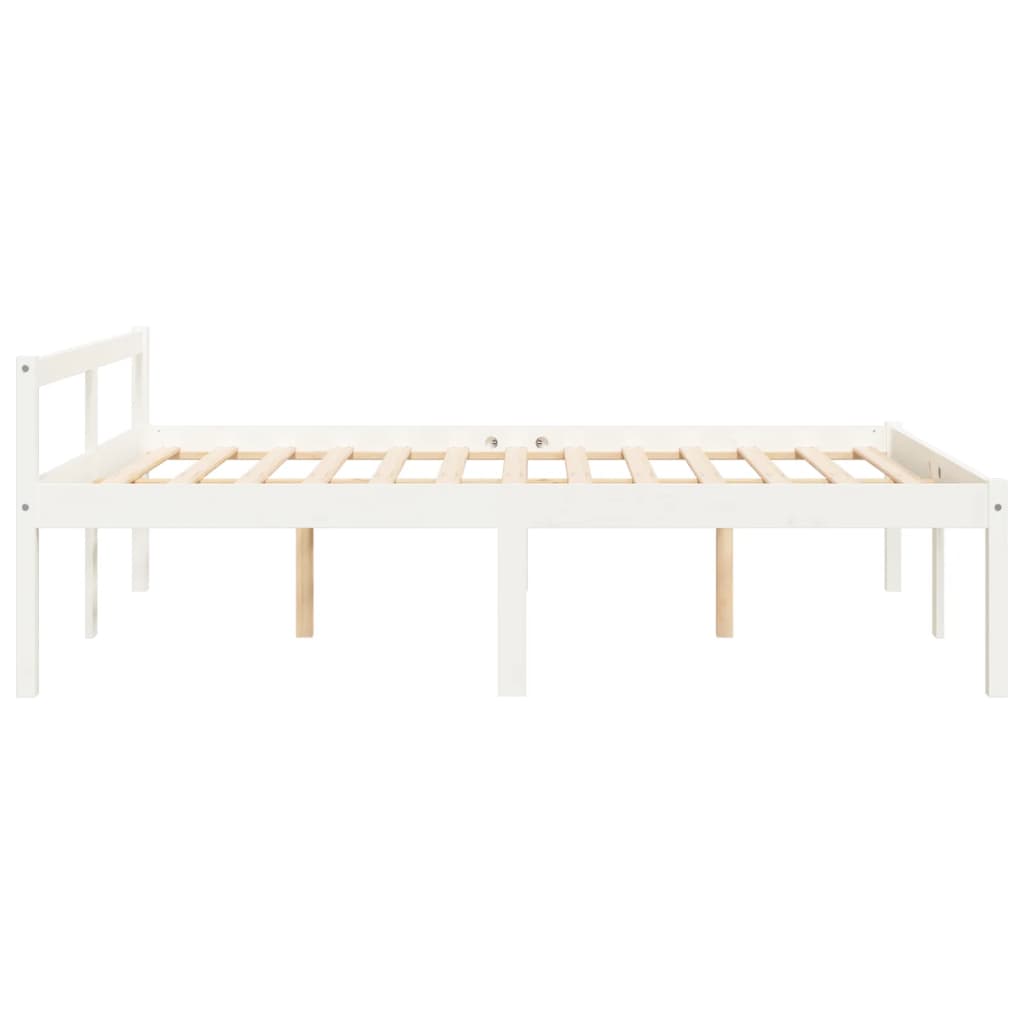 Bed Frame White 140x190 cm Solid Wood Pine