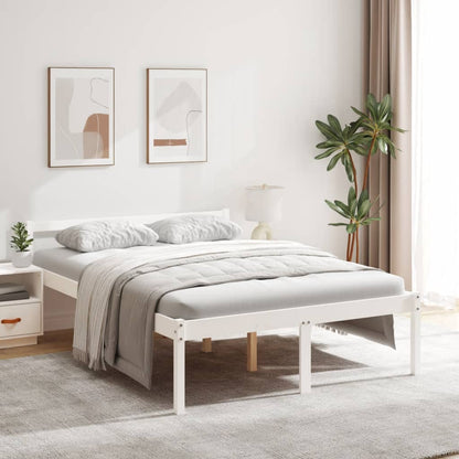 Bed Frame White 140x190 cm Solid Wood Pine