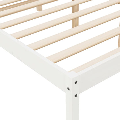 Bed Frame White 150x200 cm King Size Solid Wood Pine