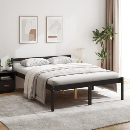 Senior Bed without Mattress Black 150x200cm King Size