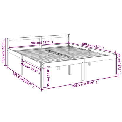 Senior Bed without Mattress 200x200 cm Solid Wood Pine