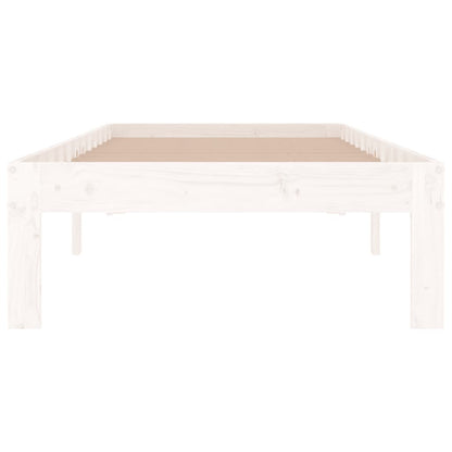 Bed Frame White Solid Wood 75x190 cm Small Single