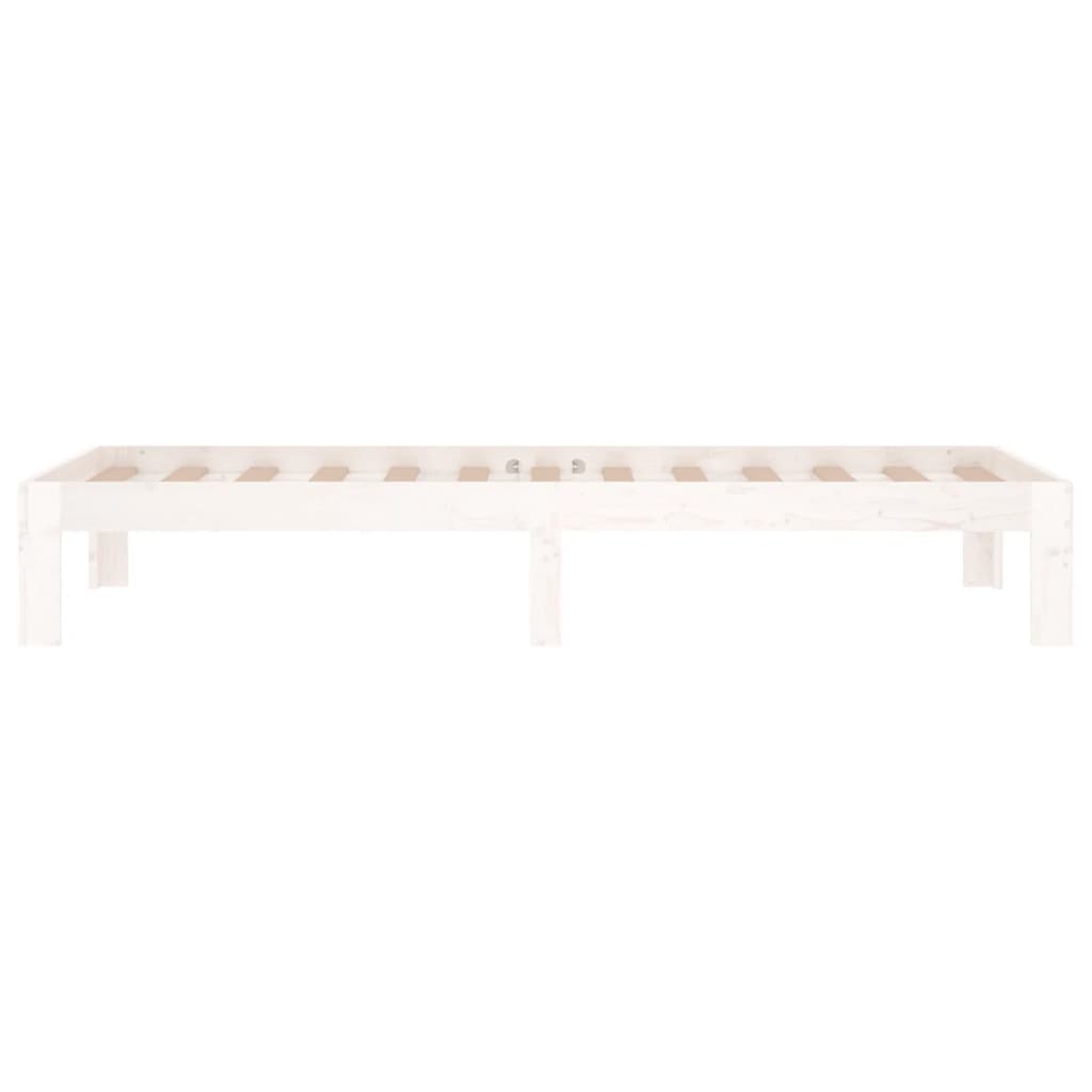 Bed Frame White Solid Wood 75x190 cm Small Single