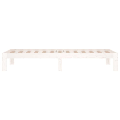 Bed Frame White Solid Wood 75x190 cm Small Single