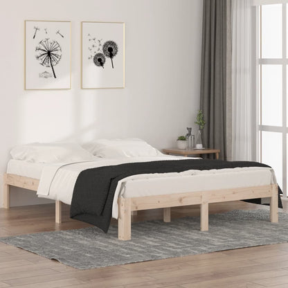 Bed Frame Solid Wood Pine 140x190 cm