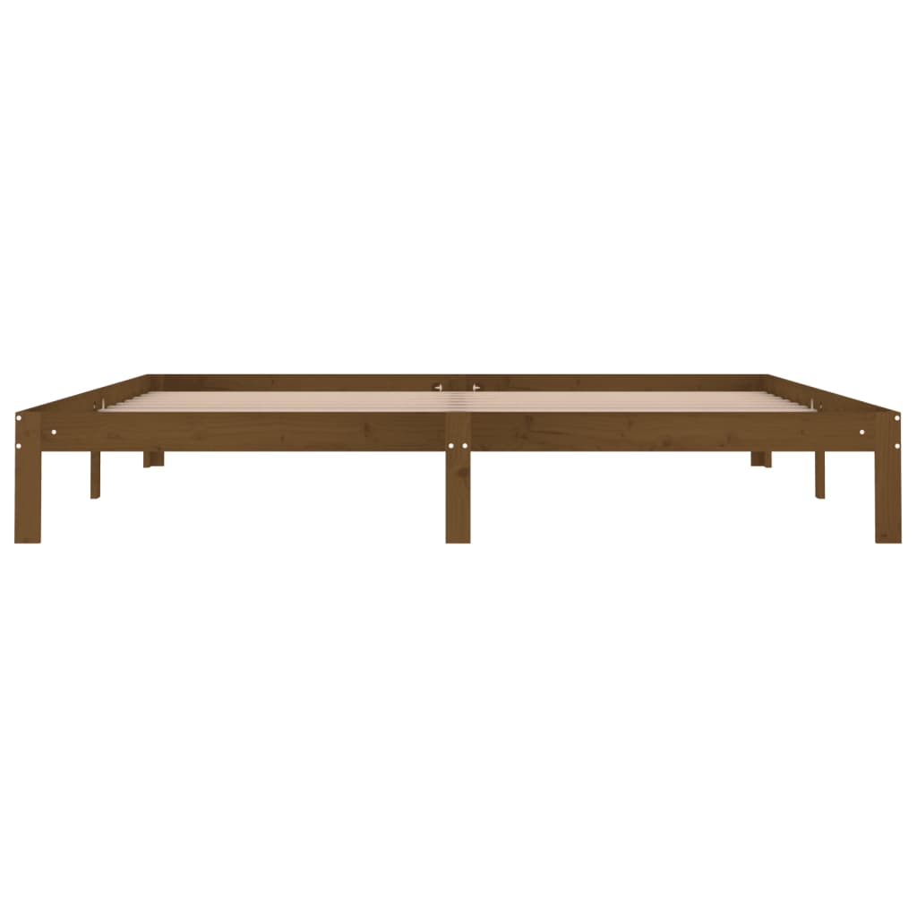 Bed Frame Honey Brown Solid Wood Pine 200x200 cm