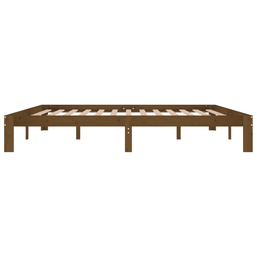 Bed Frame Honey Brown Solid Wood Pine 200x200 cm