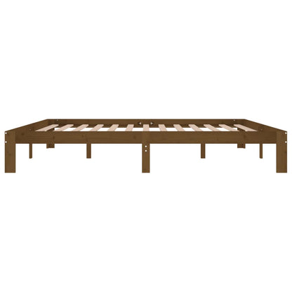 Bed Frame Honey Brown Solid Wood Pine 200x200 cm