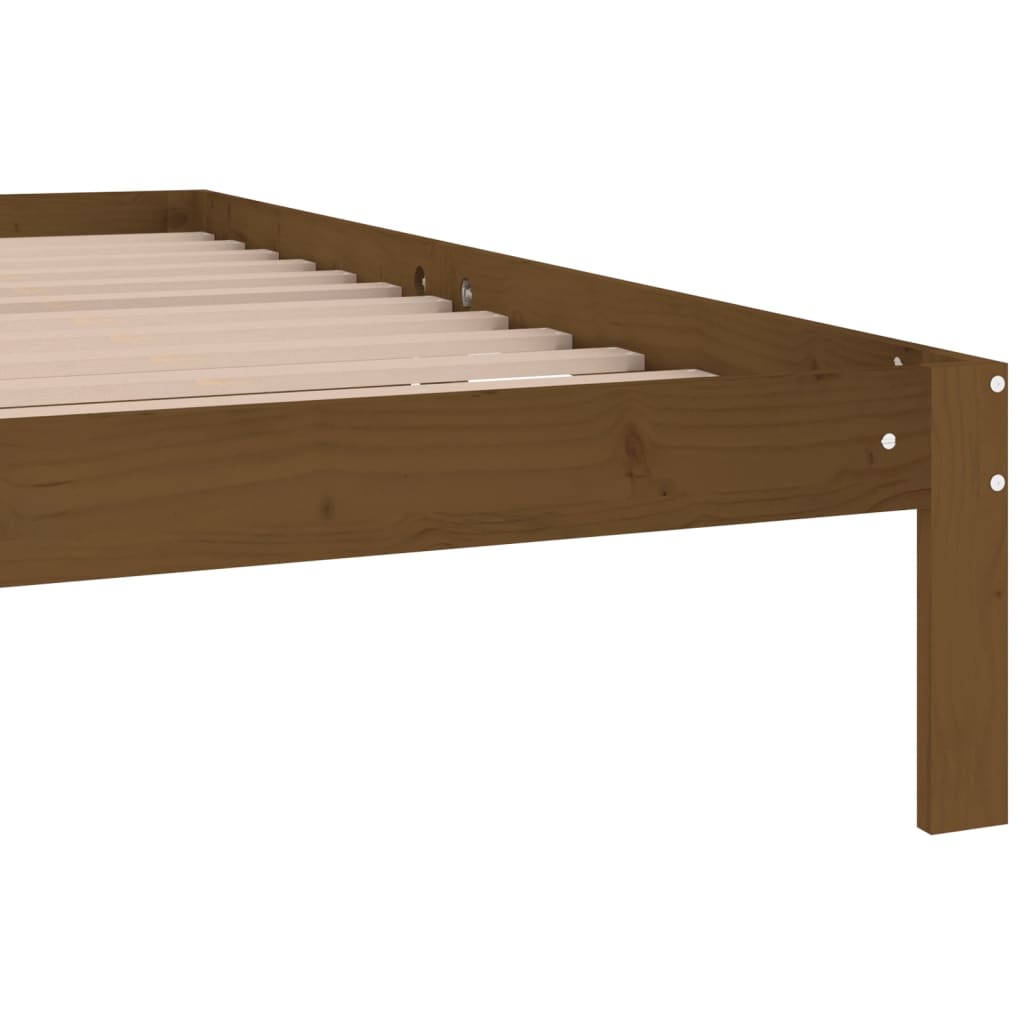 Bed Frame Honey Brown Solid Wood Pine 200x200 cm