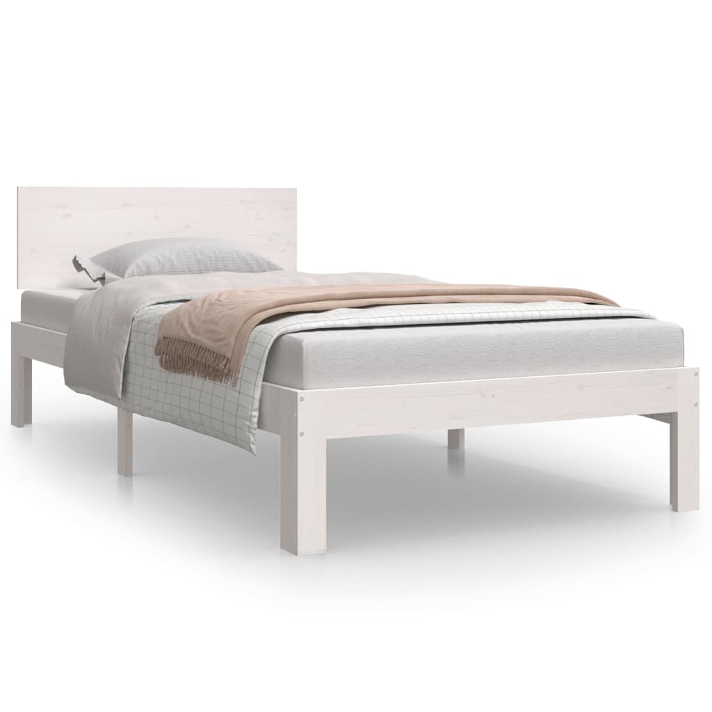 Bed Frame without Mattress White 90x190cm Single