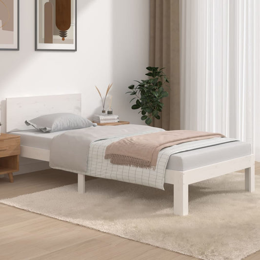 Bed Frame without Mattress White 90x190cm Single