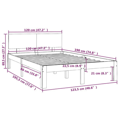 Bed Frame without Mattress 120x190cm Small Double