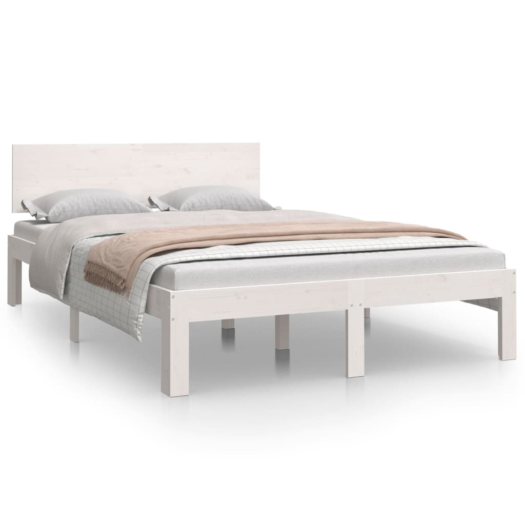 Bed Frame without Mattress White 120x190 cm Small Double