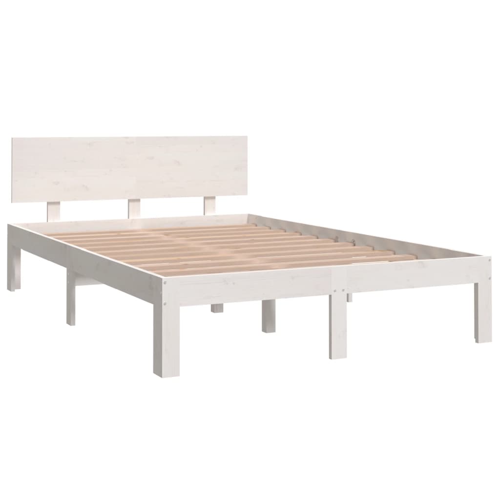 Bed Frame without Mattress White 120x190 cm Small Double