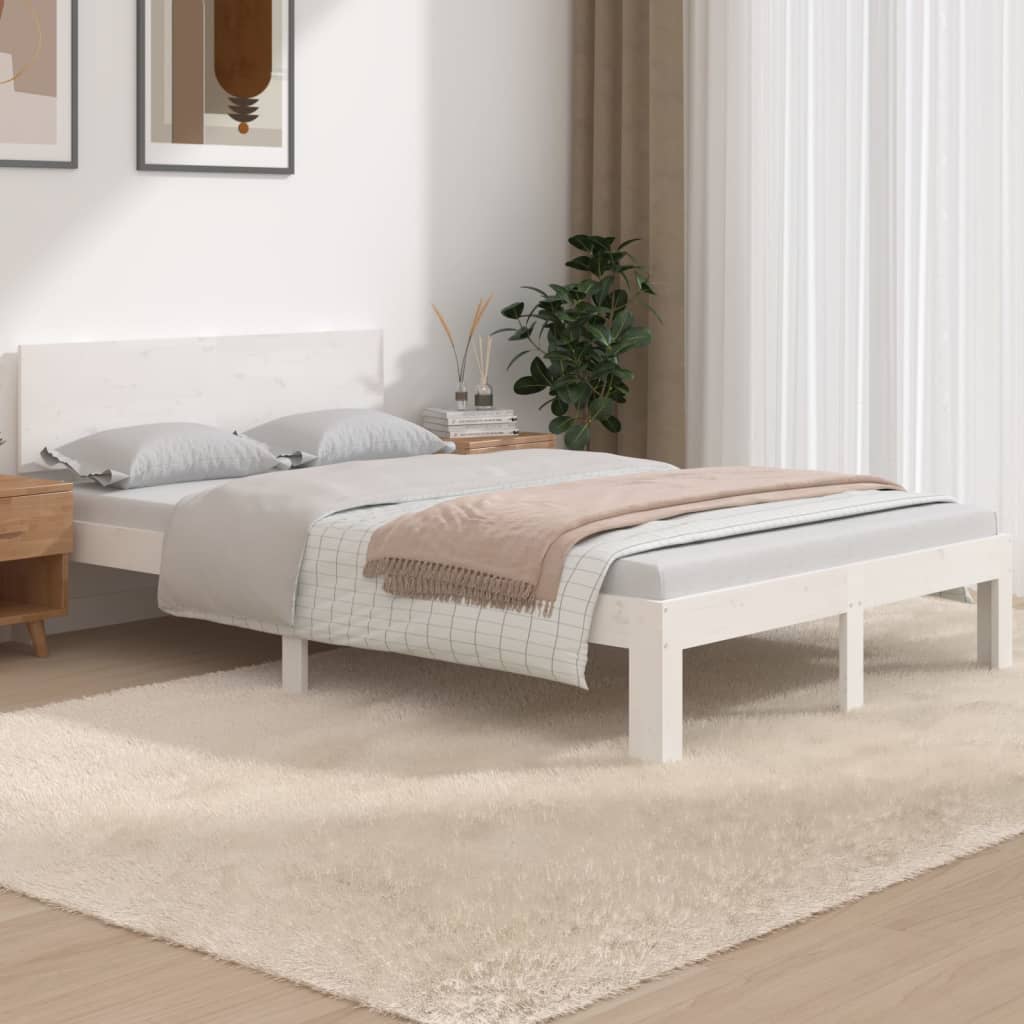 Bed Frame without Mattress White 120x190 cm Small Double