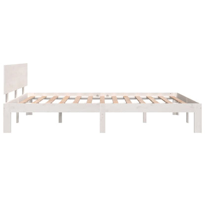 Bed Frame White Solid Wood Pine 140x200 cm