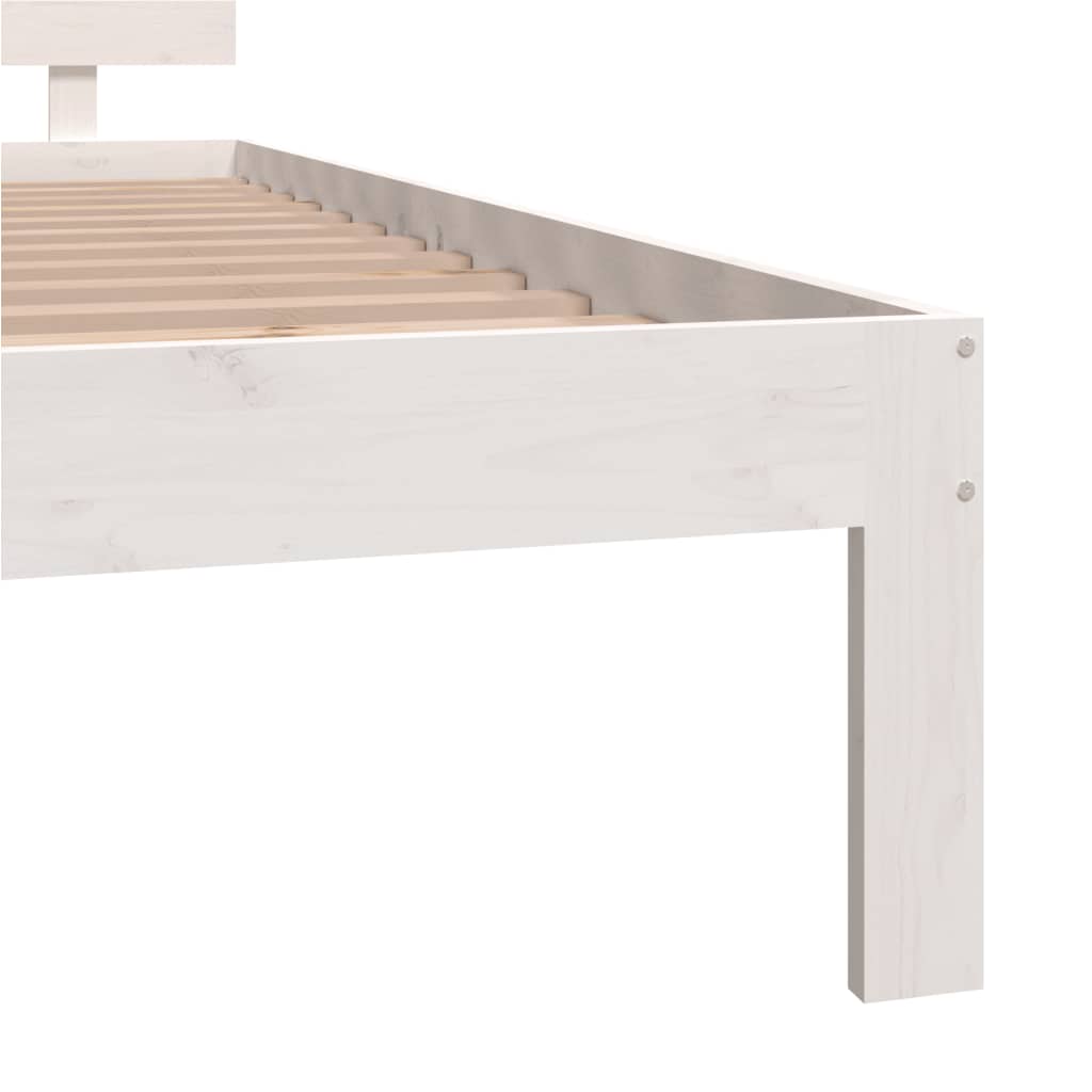 Bed Frame White Solid Wood Pine 140x200 cm