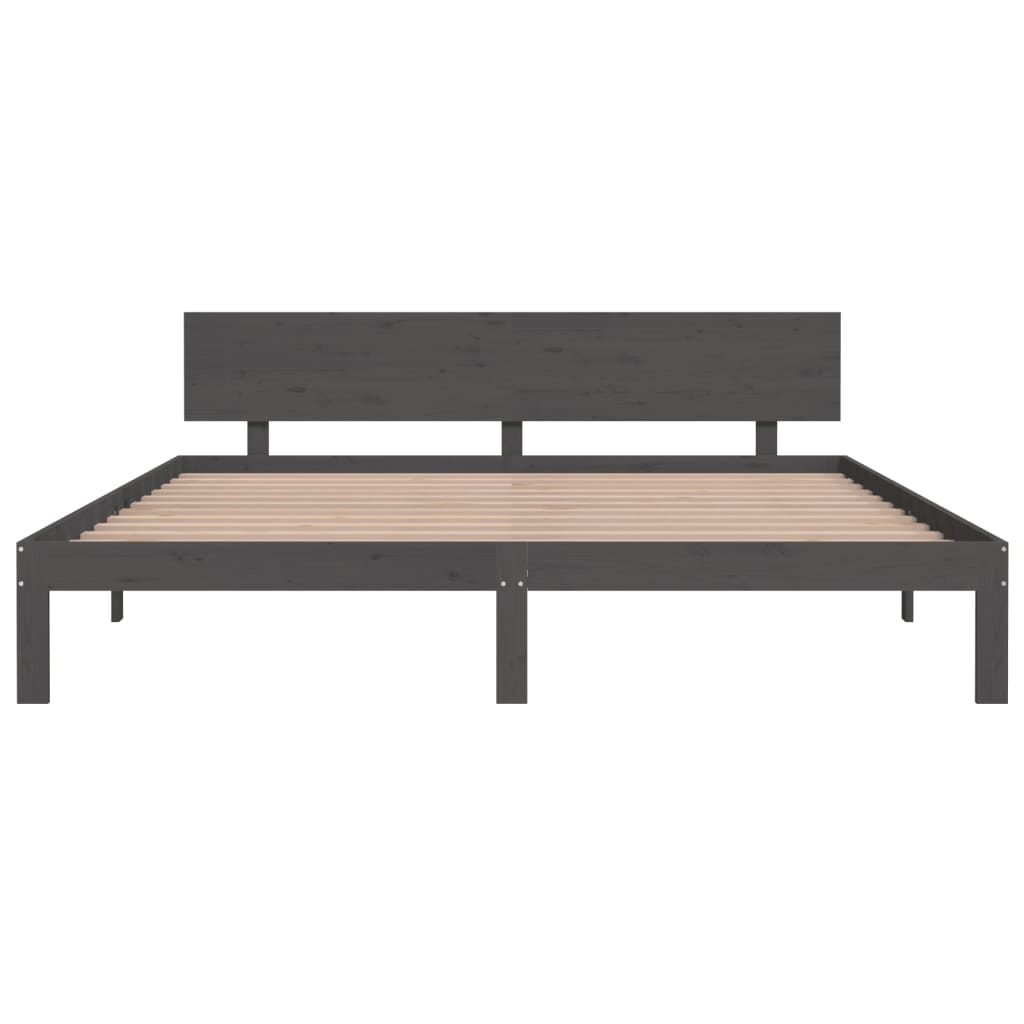 Bed Frame without Mattress Grey 180x200 cm Super King Size