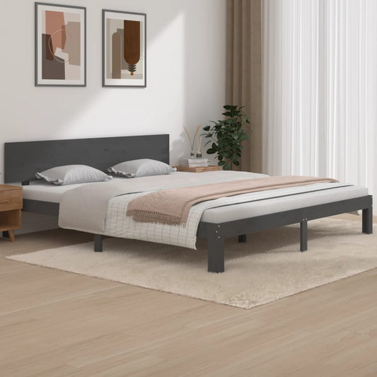 Bed Frame without Mattress Grey 180x200 cm Super King Size